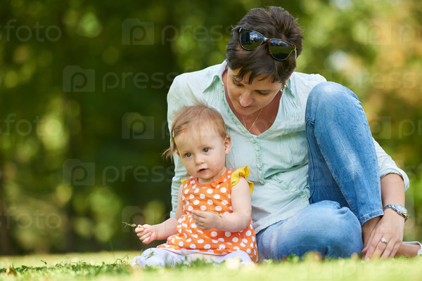 mother and baby in park