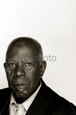 Portrait of an older African-American man in a suit