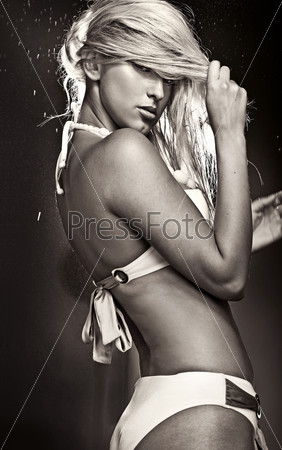 Fine Art photo of a blonde beauty in bikini