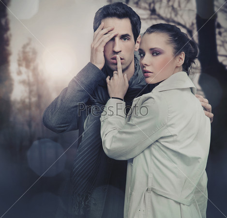 Emotive portrait of a young couple
