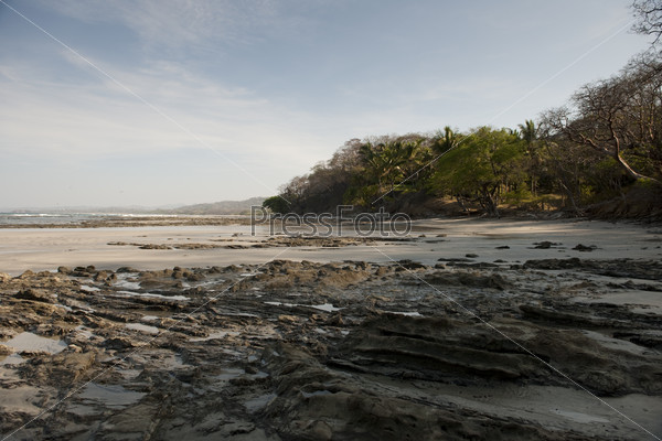 Seascape along coastline in San Jose Costa Rica