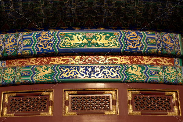 Architectural details of Hall Of Prayer For Good Harvests at the Temple Of Heaven, Beijing, China