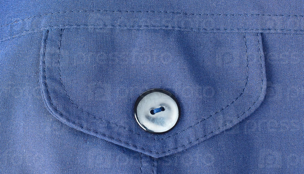 pocket with button down blue cotton shirt