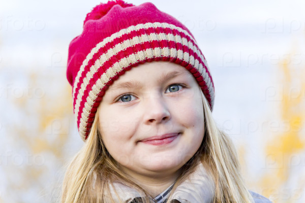 Cute girl in red hat