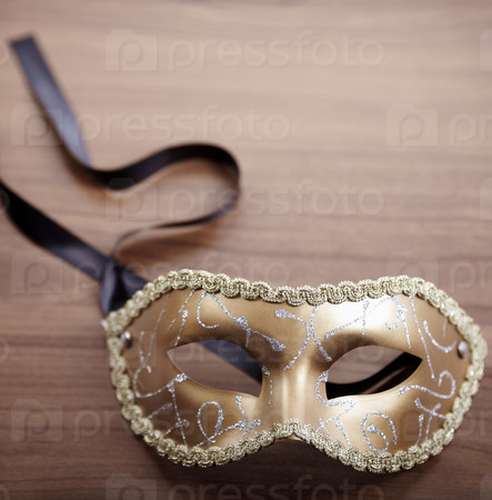 Masquerade concept, selective focus on nearest part of the mask