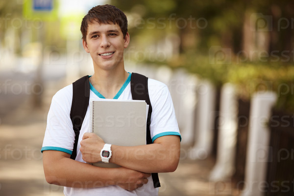 Positive education concept with natural light, selective focus on eyes, stock photo
