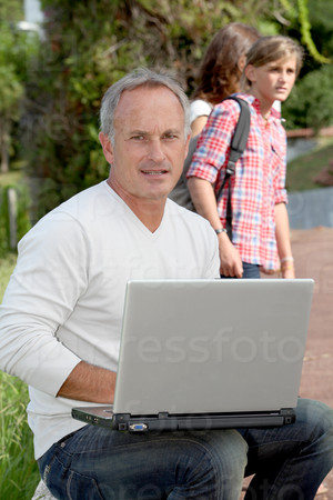 Teacher with laptop