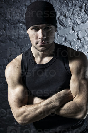 Young strong man portrait