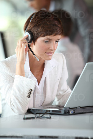 Businesswoman on a video conference