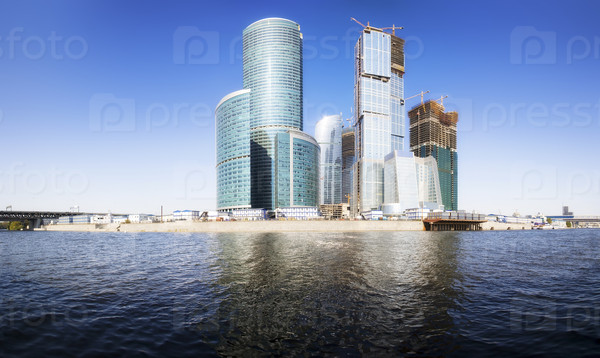Moscow city business center. Panorama.
