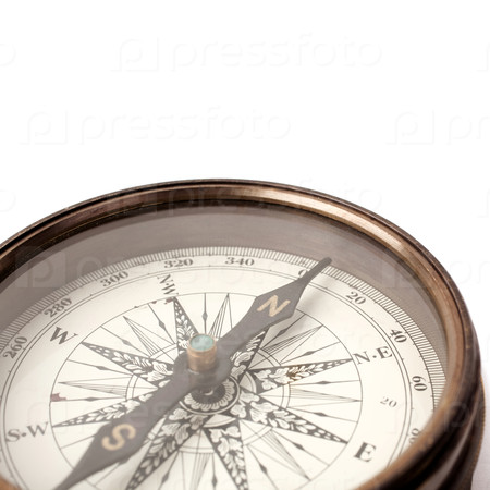 compass, selective focus on north (pointer)