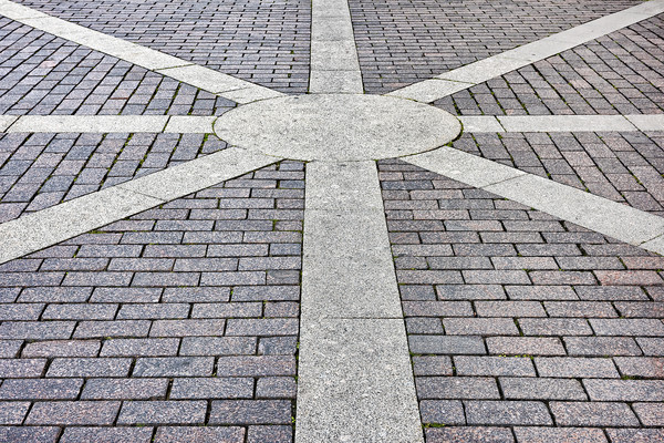 pavement of concrete pavement tiles patterned