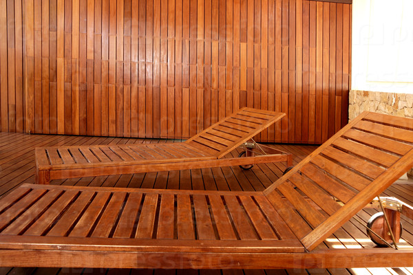 Golden wood spa hammock outdoor house, golden relax