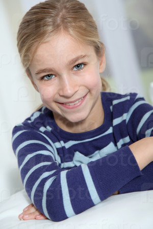 Portrait of 10-year-old blond girl