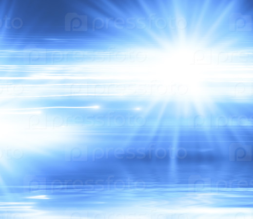 Abstract blue background with lines and rays.