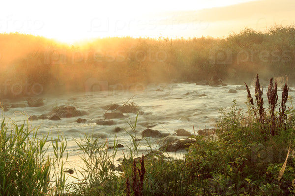 Dawn over Rushing river