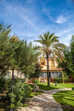 Tropical classical spanish villa with beautiful garden