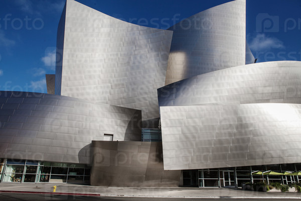 LOS ANGELES - JULY 26, 2015: Exterior of the Walt Disney Concert Hall in Los Angeles, designed by Frank Gehry.