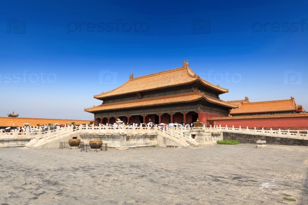 palace of heavenly purity in beijing forbidden city under the blue sky