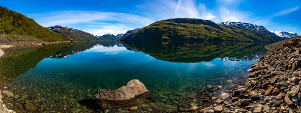 Panorama Beautiful Nature Norway natural landscape.