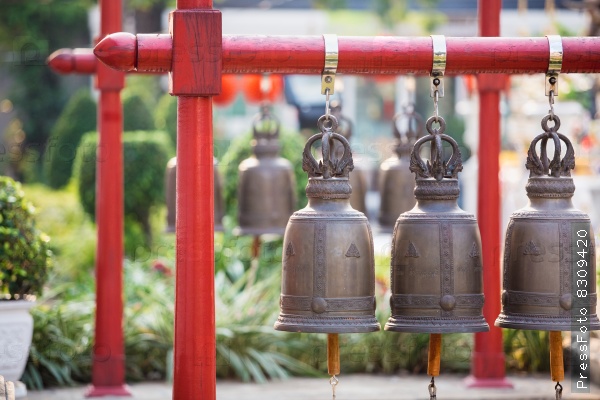 The Bells in the temple at Thailand, stock photo