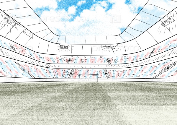 sketch of soccer or football stadium background