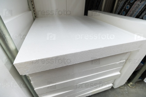 A stack of foam plastic for insulation