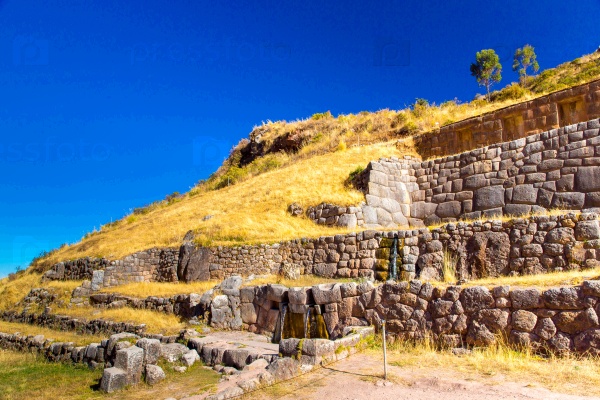 Tambomachay -archaeological site in Peru, near Cuzco. Devoted to cult of water, here he loved to rest  great Inca.