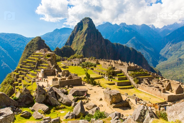 Mysterious city - Machu Picchu, Peru,South America. The Incan ruins. Example of  polygonal masonry and skill