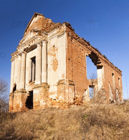ruins of an ancient church of Franciscans. ruins are in the city of Oshmyany, Belarus