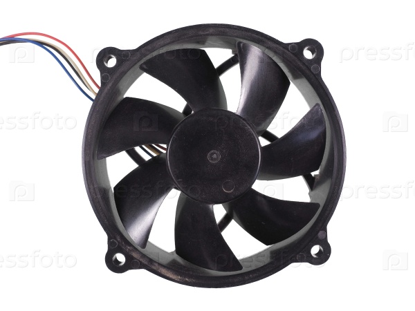 Computer fan to cool down the CPU isolated over white background