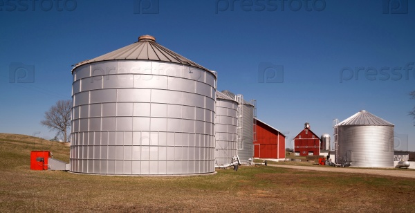 Grain Storage Bins Farm Food Silo Agricultural Property