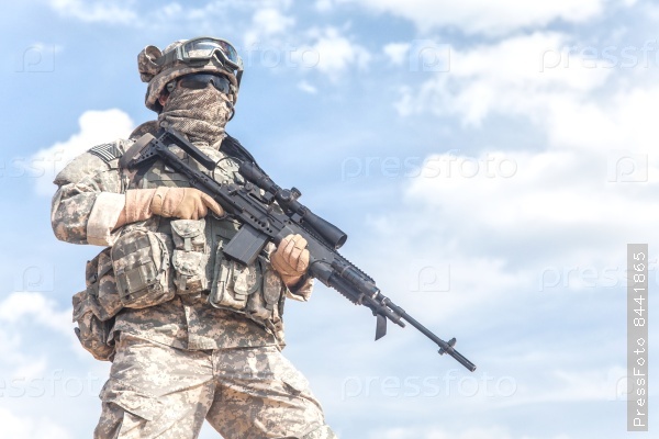 United States paratrooper airborne infantry in uniform