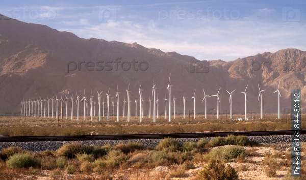 Clean Green Energy Wind Turbines Alternative Desert Power