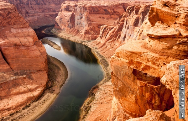 The Colorado River Meanders Cutting into What Becomes the Grand Canyon