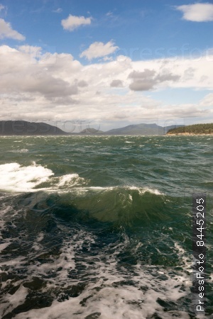 Rough Emerald Sea Large Waves Swells Puget Sound