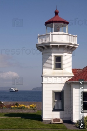 Washington State Coastal Lighthouse Nautical Beacon Ferry Boat Transportation