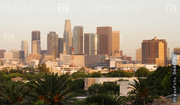 City of Los Angeles Horizontal Downtown Buildings Architecture California