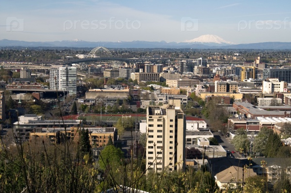 Portland Downtown The Cascade Range of Pacific Northwest territory of Oregon and Washington States