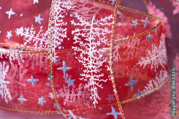 Christmas ribbon with drawing of tree ana star