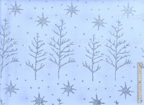 Christmas ribbon with drawing of tree ana star