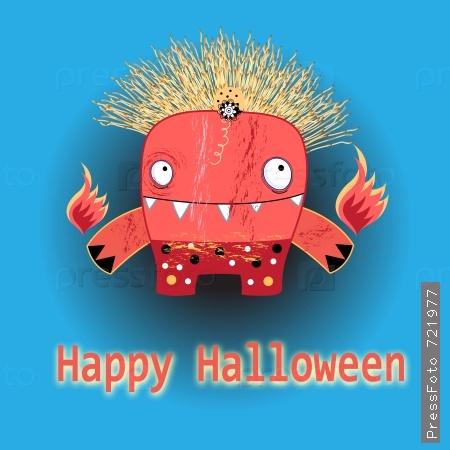 bright background funny monsters for a holiday Halloween