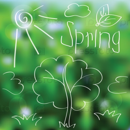 Vector spring landscape background - spring sale poster