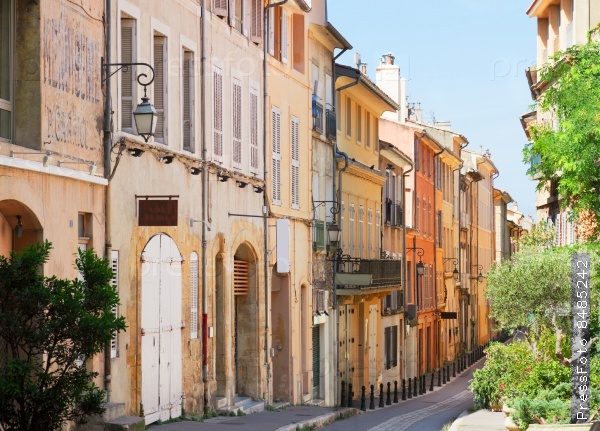 old town street of Aix en Provence, France