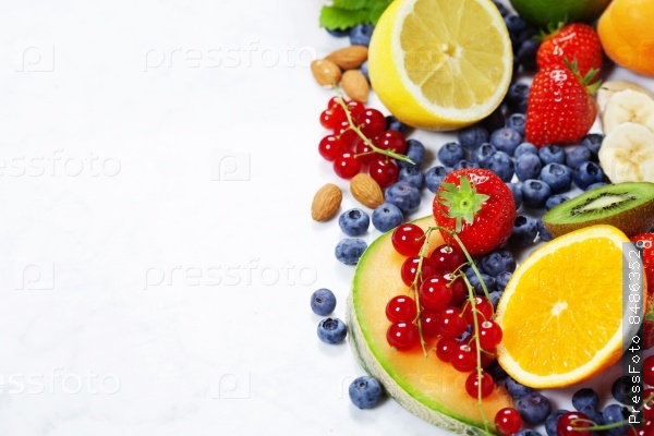 Stock Photo: Assortment of fruits