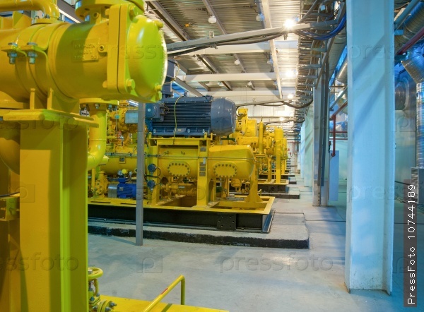 Equipment gas-turbine station on passing gas