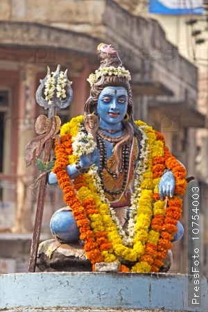 FEBRUARY 22, 2014, MYSORE, INDIA - deity of Lord Shiva on the street of Mysore