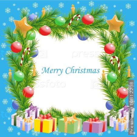 Christmas greetings Christmas tree frame