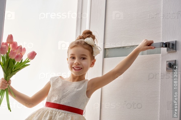 Stock Photo: girl with bouquet
