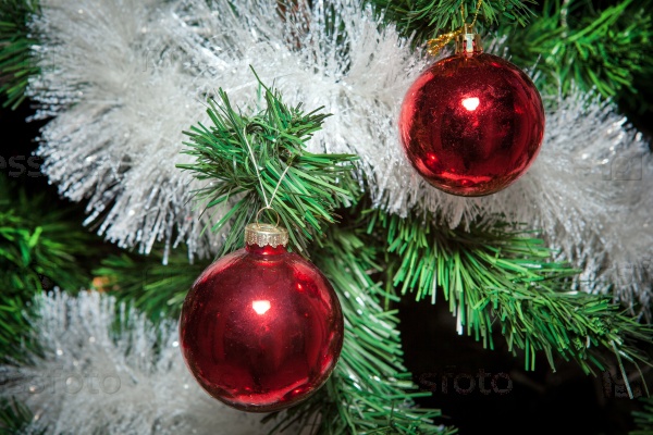 New Year\'s toys and ornaments, decorations for Christmas trees, wreaths, balls, stars, bells